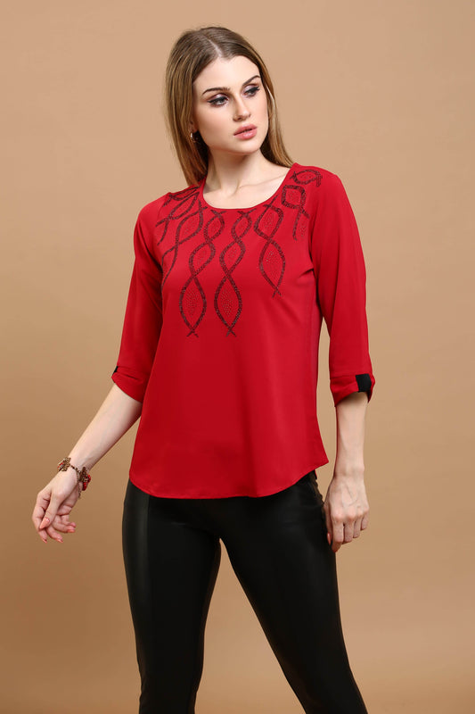 Scarlet Curve Top