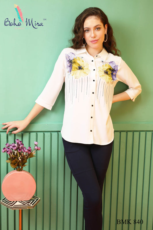 Bloom Accent Shirt - BohoMira