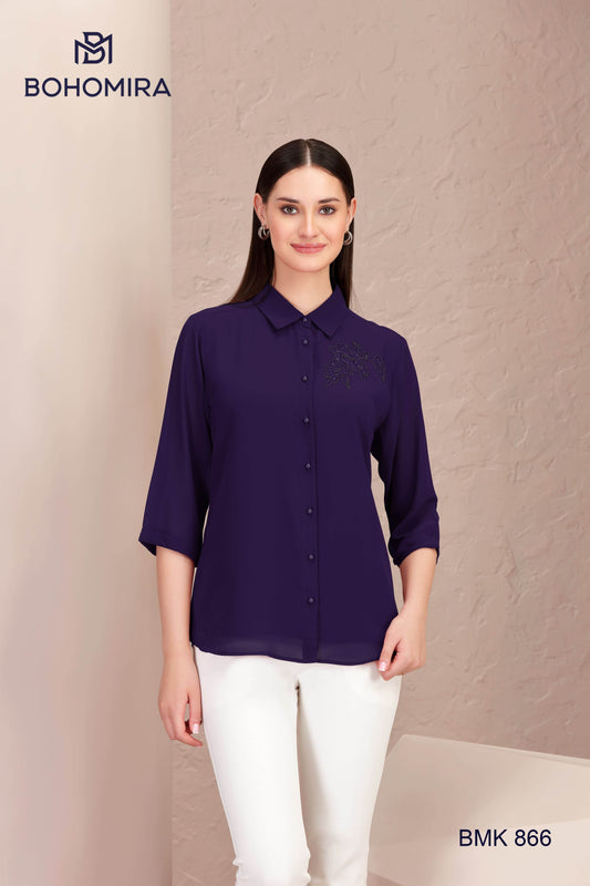 Crimson Bloom Shirt - BohoMira