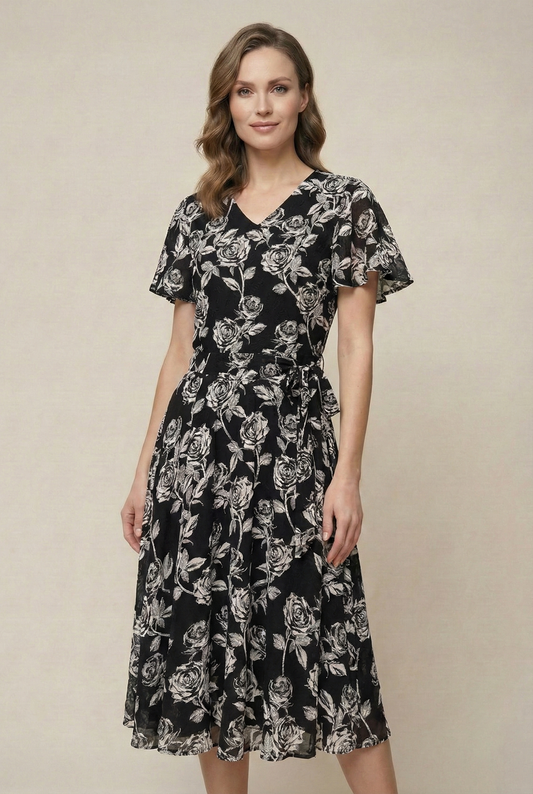 Ivory Rose Midi Dress