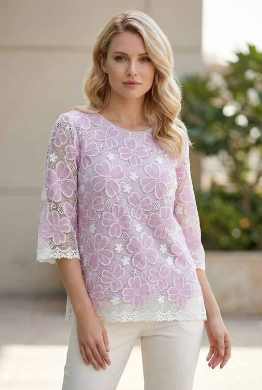 Lilac Whimsy Lace Top