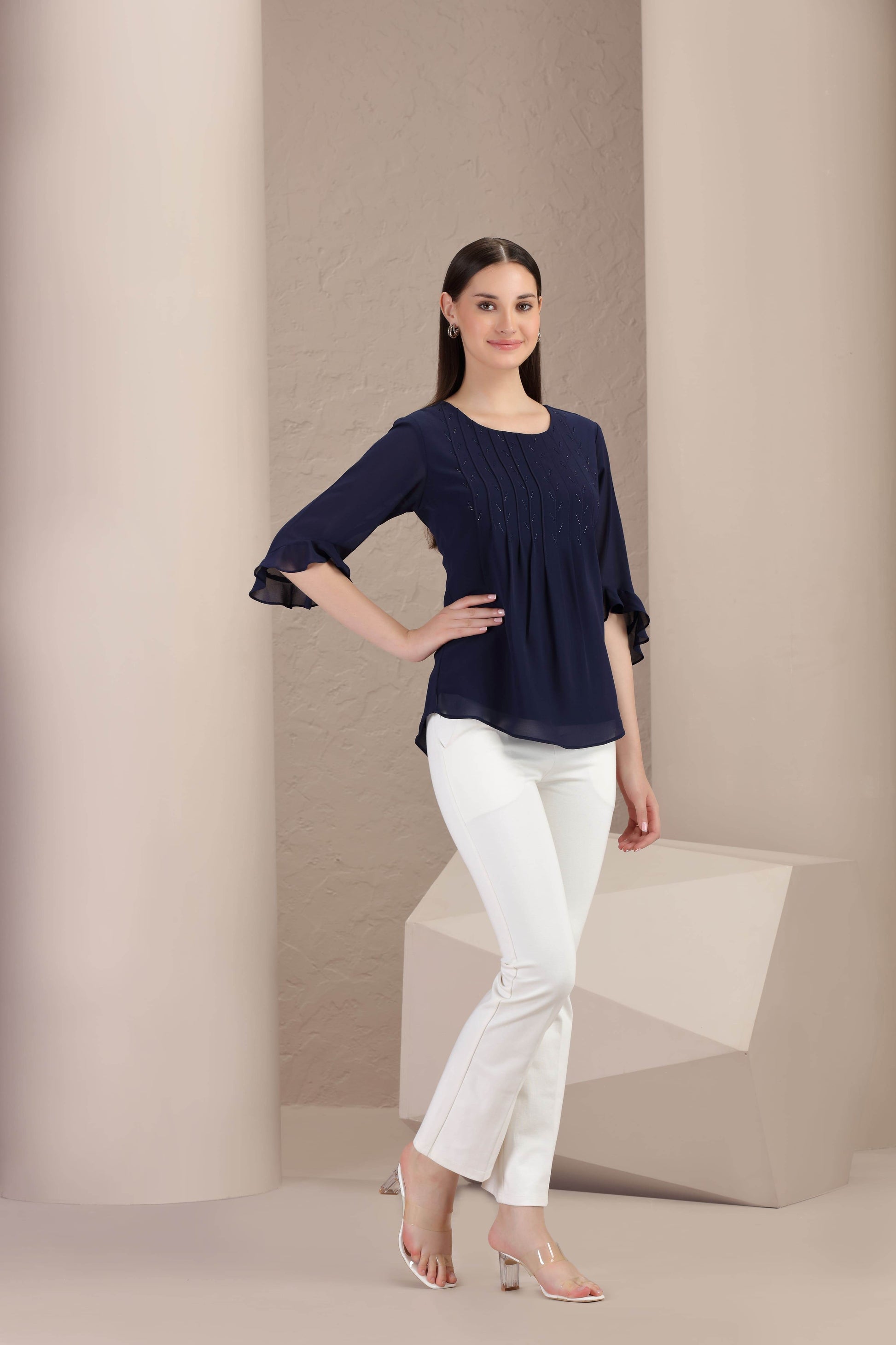 Navy Grace Top - BohoMira