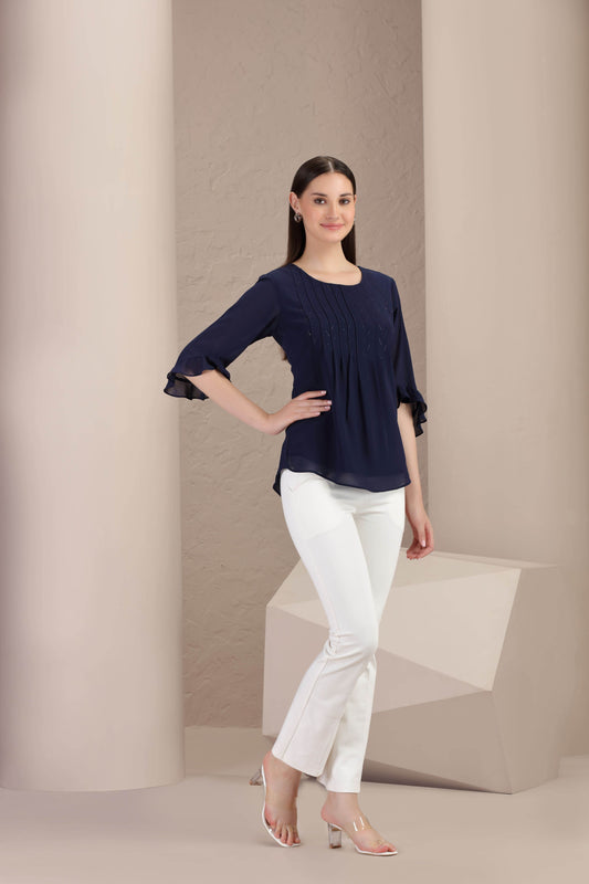 Navy Grace Top - BohoMira