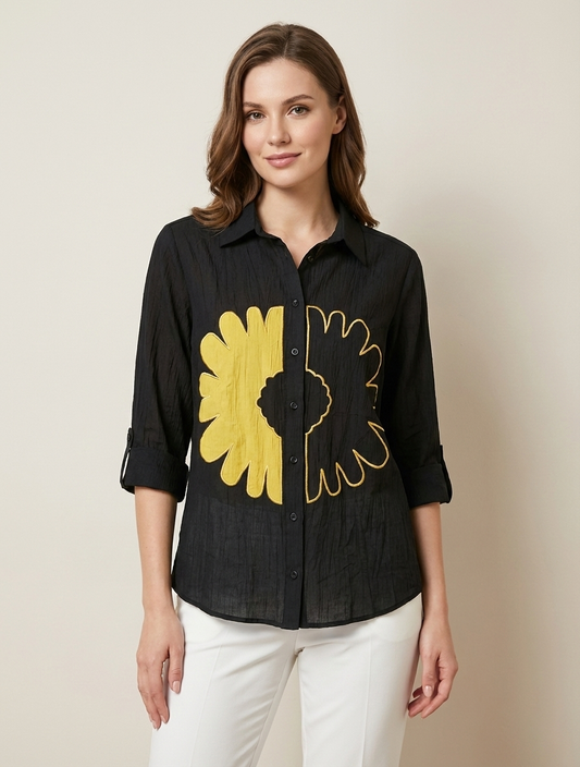 Noir Bloom Statement Shirt