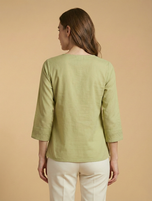 Olive Grace Embroidered Top
