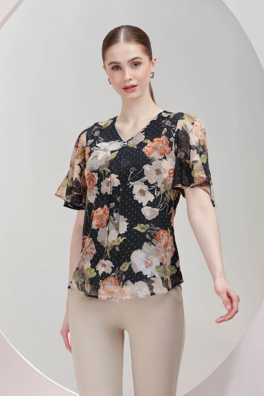Moondust Floral Top - BohoMira