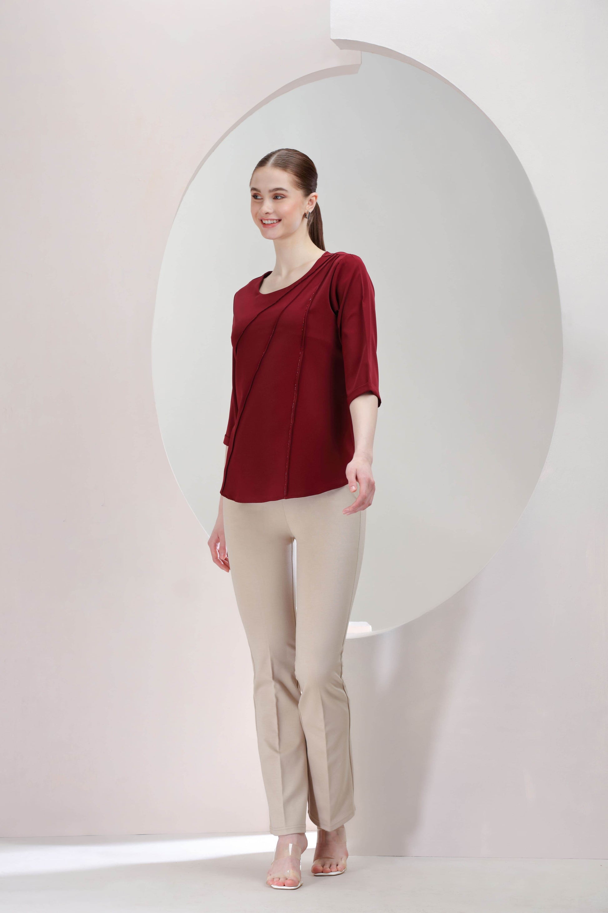 Crimson Beam Top - BohoMira