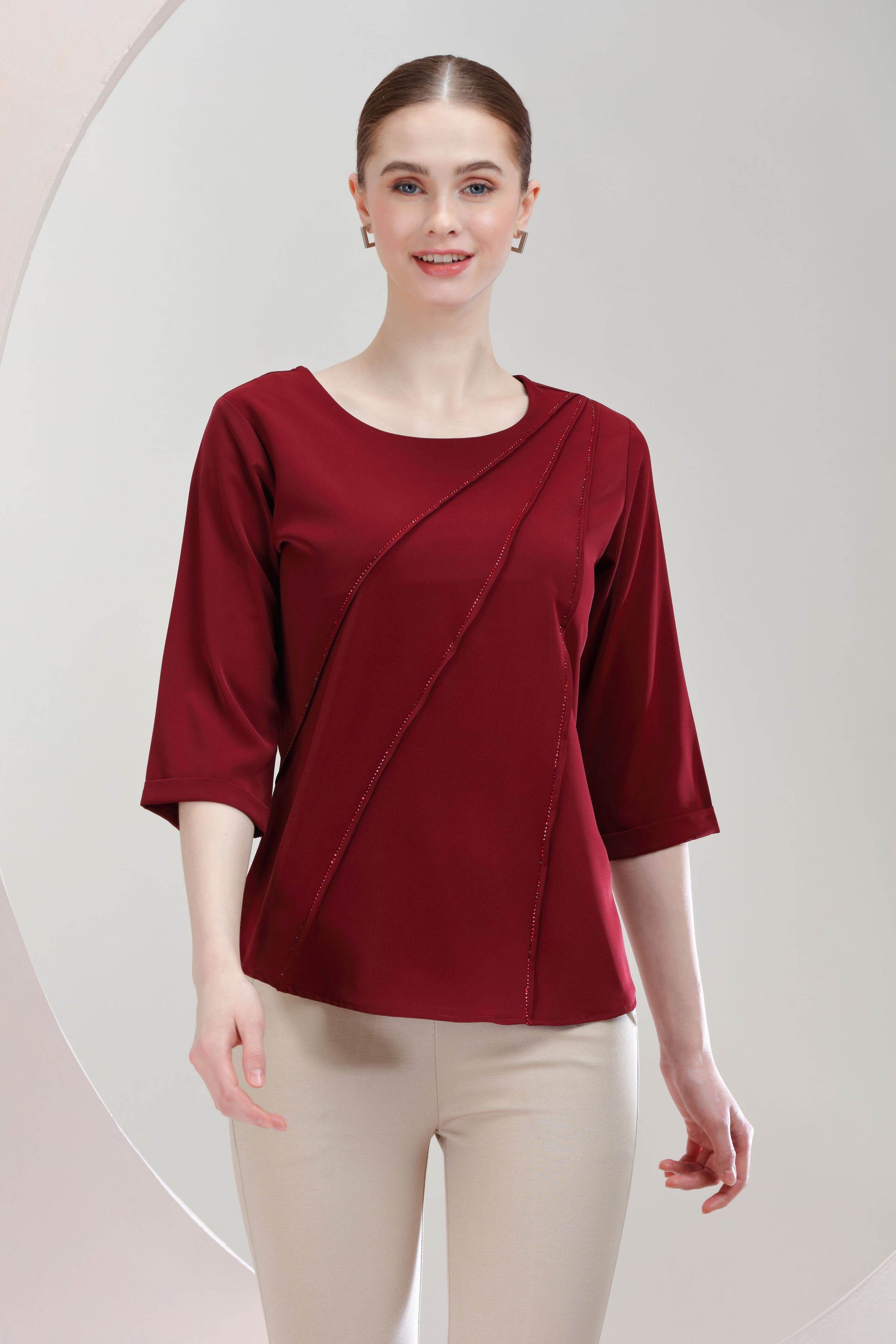 Crimson Beam Top - BohoMira