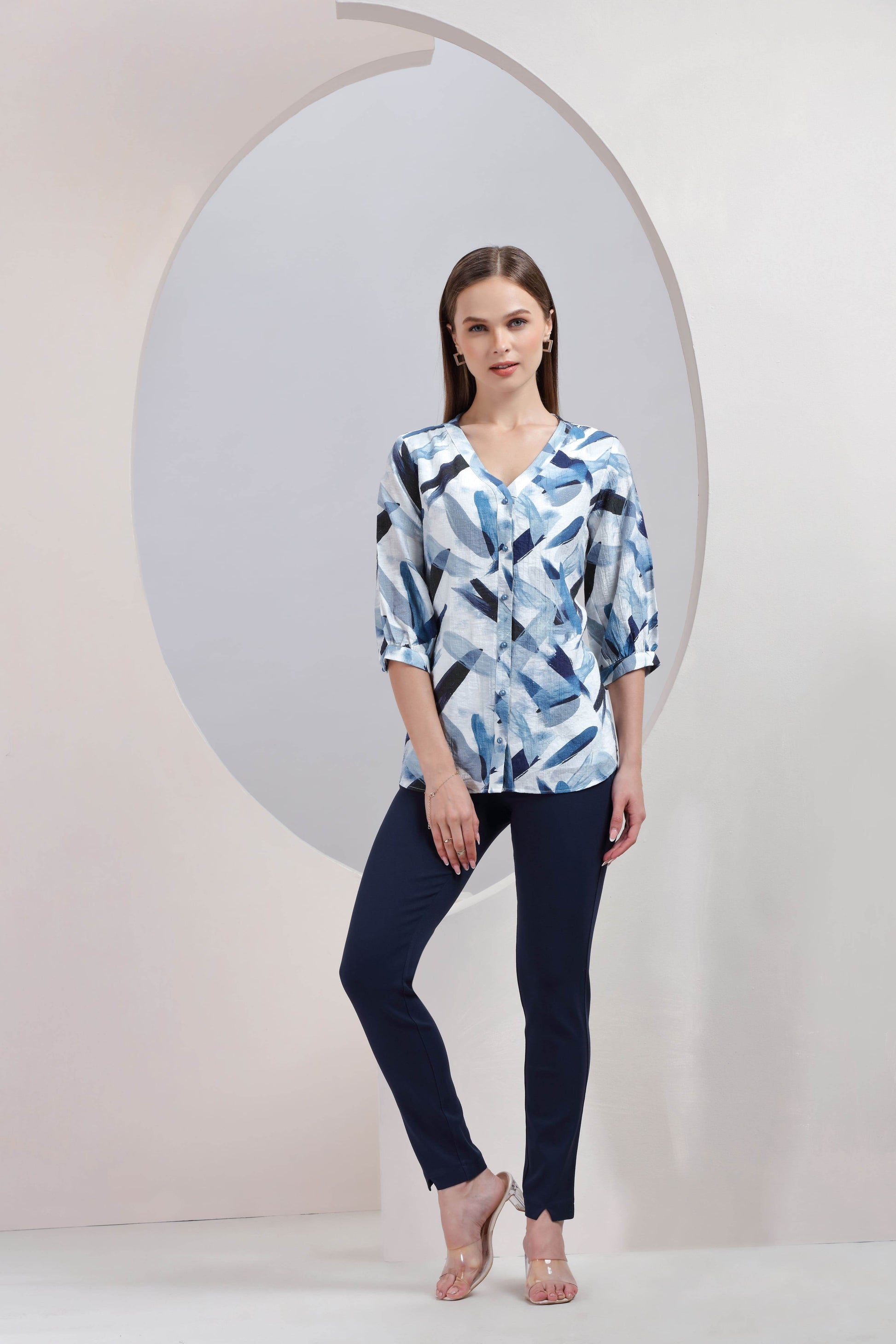 Frostwave Abstract Top - BohoMira