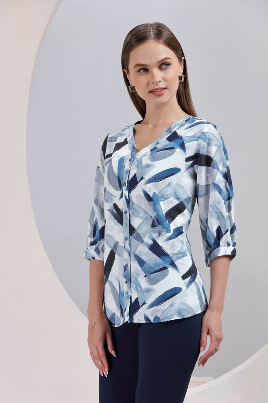 Frostwave Abstract Top - BohoMira