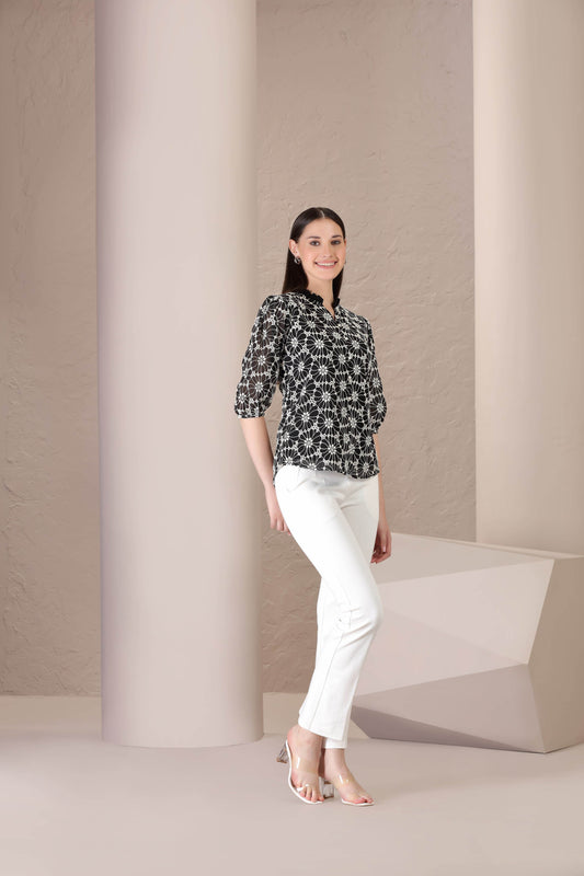 Noir Daisy Top - BohoMira