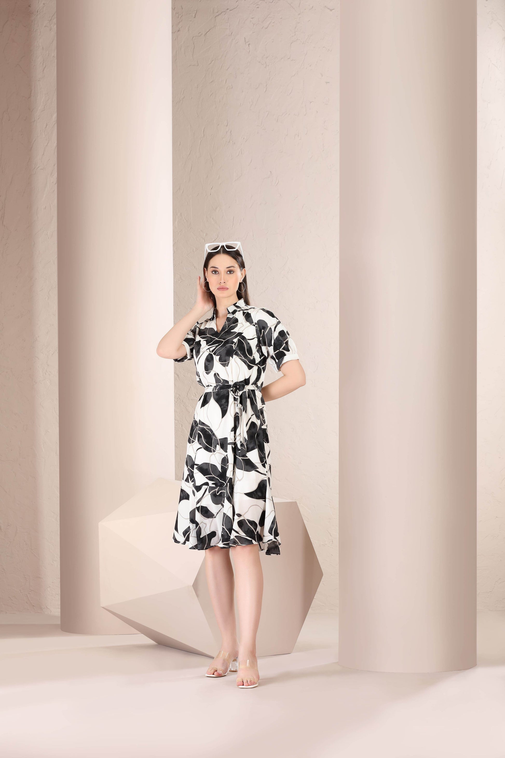 Noir Flora Midi Dress - BohoMira