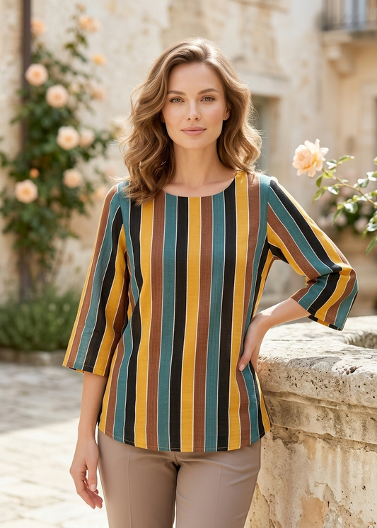 Amber Lines Striped Top